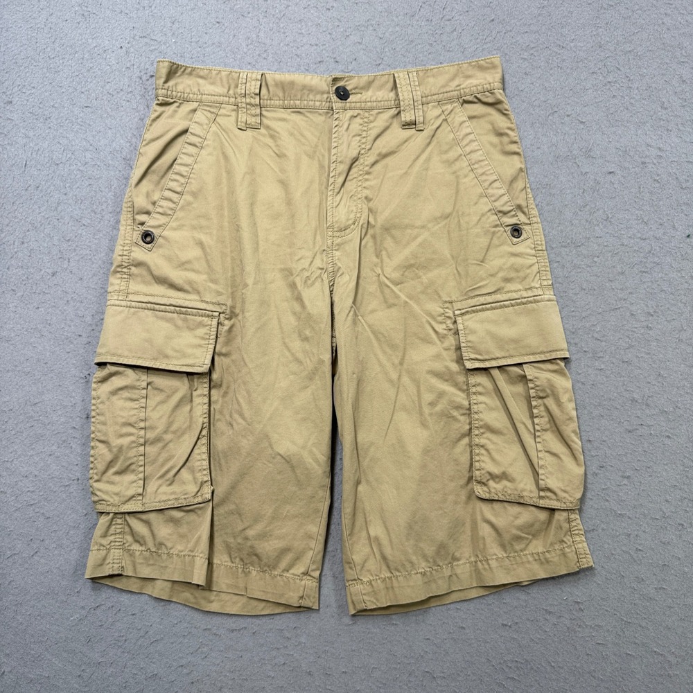 Bossini Cargo Shorts Men's 30 Brown Relaxed Fit Cotton Utility Hunting Outdoor